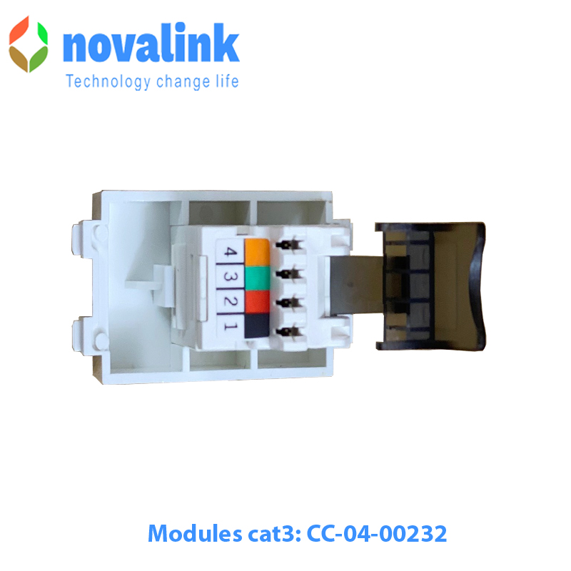 Hạt ổ cắm điện thoại novalink CC-04-00232 dùng lắp âm tường, âm sàn